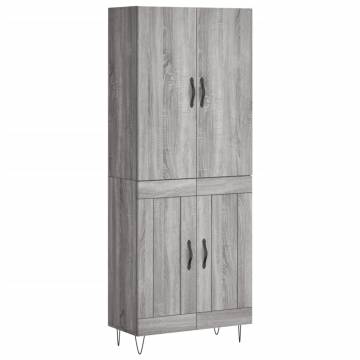 Highboard Grey Sonoma 69.5x34x180 cm Engineered Wood