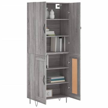 Highboard Grey Sonoma 69.5x34x180 cm Engineered Wood