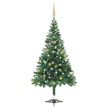 Artificial Pre-lit Christmas Tree with Ball Set 210cm 910 Branches