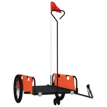 Bike Trailer Orange and Black Oxford Fabric and Iron