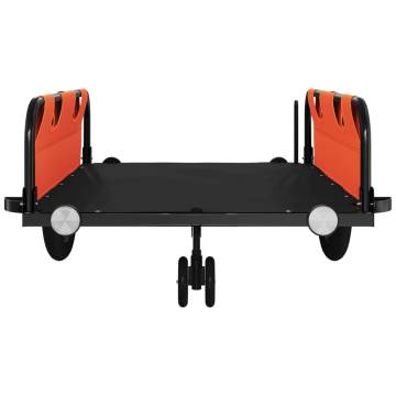 Bike Trailer Orange and Black Oxford Fabric and Iron