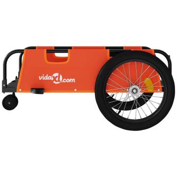 Bike Trailer Orange and Black Oxford Fabric and Iron