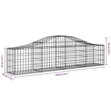 Arched Gabion Basket 200x30x4060 cm Galvanised Iron