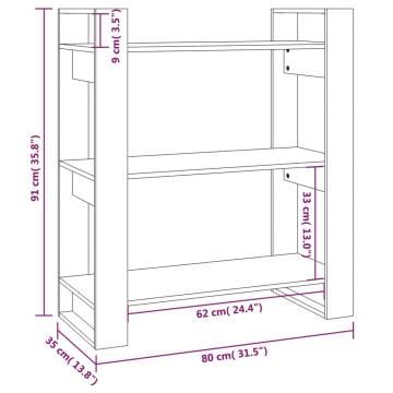 Book CabinetRoom Divider 80x35x91 cm Solid Wood Pine