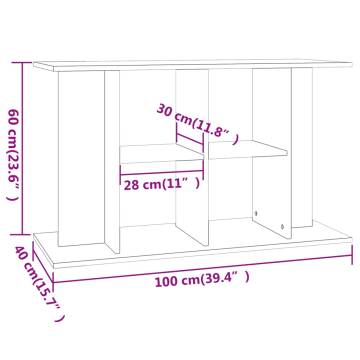 Aquarium Stand Black 100x40x60 cm Engineered Wood