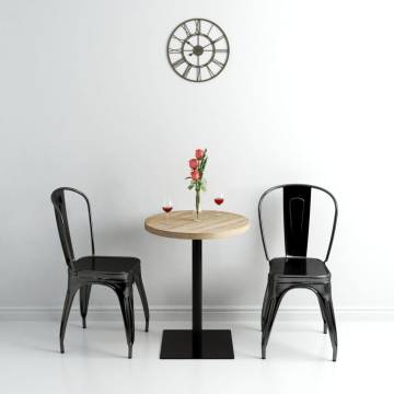 Bistro Table MDF and Steel Round 60x75 cm Oak Colour