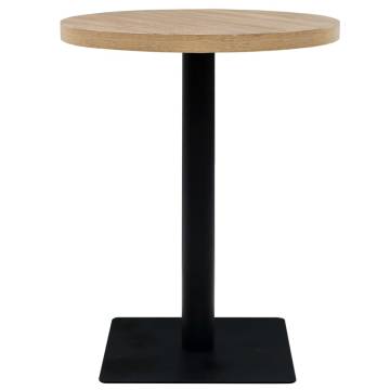 Bistro Table MDF and Steel Round 60x75 cm Oak Colour