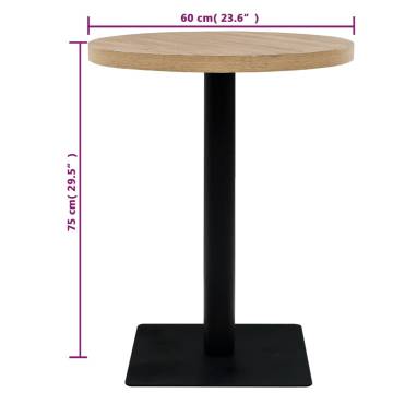 Bistro Table MDF and Steel Round 60x75 cm Oak Colour