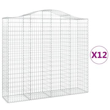 Arched Gabion Baskets 12 pcs 200x50x180200 cm Galvanised Iron