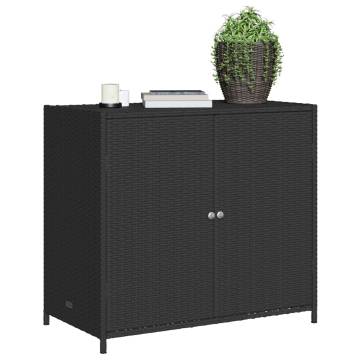 Garden Storage Cabinet Black 83x45x76 cm Poly Rattan