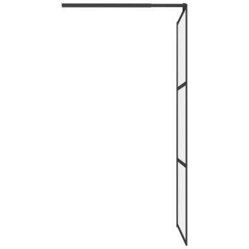 Walk-in Shower Wall 80x195 cm Frosted ESG Glass Black