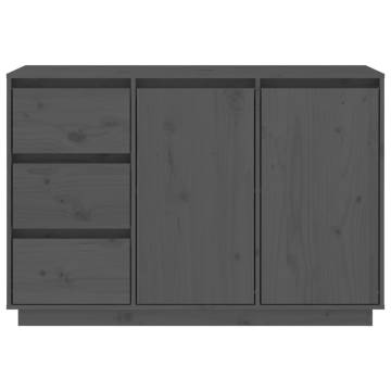 Sideboard Grey 111x34x75 cm Solid Wood Pine