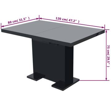 Extendable Dining Table High Gloss Black