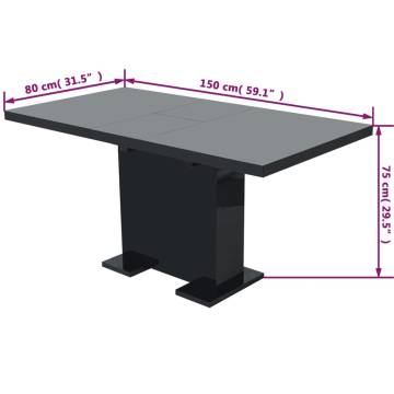 Extendable Dining Table High Gloss Black