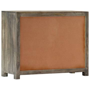 Side Cabinet Grey 75x30x60 cm Solid Mango Wood