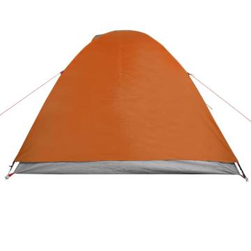 Camping Tent 2-Person Grey and Orange Blackout Fabric Waterproof