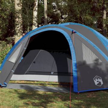 Camping Tent 4-Person Blue Blackout Fabric Waterproof