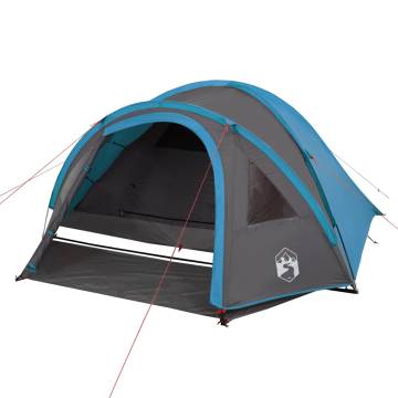 Camping Tent 4-Person Blue Blackout Fabric Waterproof