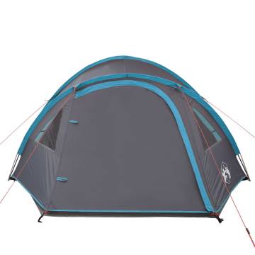 Camping Tent 4-Person Blue Blackout Fabric Waterproof