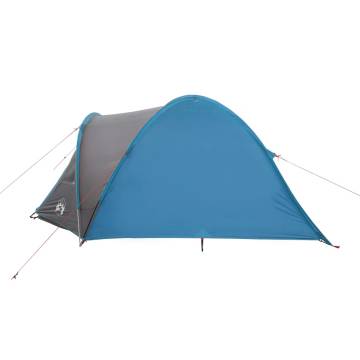 Camping Tent 4-Person Blue Blackout Fabric Waterproof