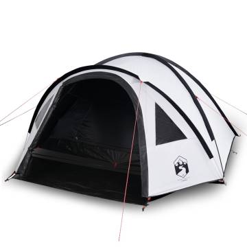 Camping Tent 4-Person White Blackout Fabric Waterproof