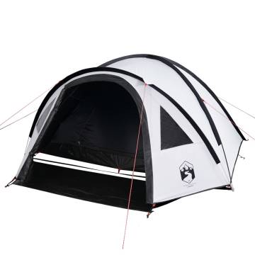 Camping Tent 4-Person White Blackout Fabric Waterproof