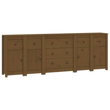 Sideboard Honey Brown 230x35x80 cm Solid Wood Pine