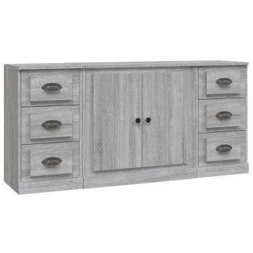 Sideboards 3 pcs Grey Sonoma Engineered Wood