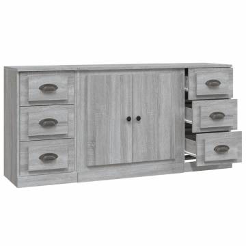 Sideboards 3 pcs Grey Sonoma Engineered Wood