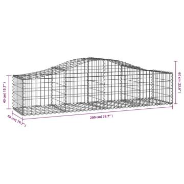 Arched Gabion Baskets 30 pcs 200x50x4060 cm Galvanised Iron