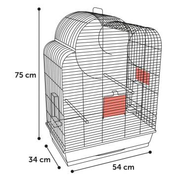 FLAMINGO Parakeet Cage Wammer 1 54x34x75 cm Metallic Taupe