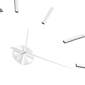 3D Wall Clock Modern Design 100 cm XXL Silver