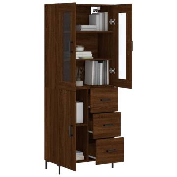 Highboard Brown Oak 69.5x34x180 cm Engineered Wood