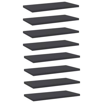 Bookshelf Boards 8 pcs Grey 40x20x1.5 cm Engineered Wood