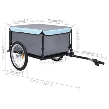 Bike Trailer Black and Blue 65 kg