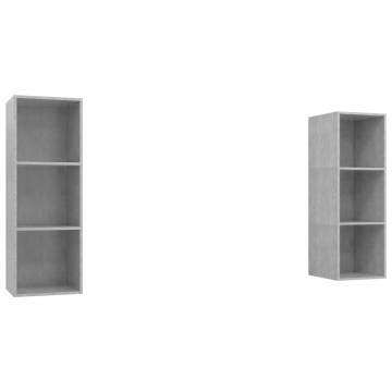 Wall-mounted TV Cabinets 2 pcs Concrete Grey Engineered Wood