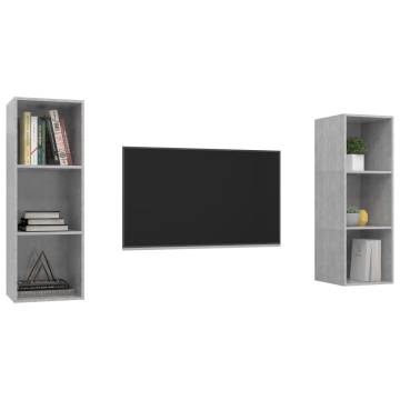 Wall-mounted TV Cabinets 2 pcs Concrete Grey Engineered Wood