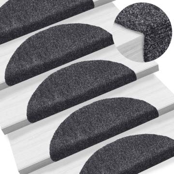 Self-adhesive Stair Mats 10 pcs Dark Grey 56x17x3 cm Needle Punch