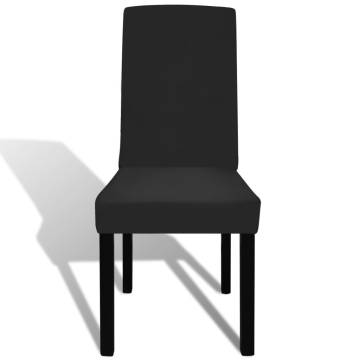 6 pcs Black Straight Stretchable Chair Cover