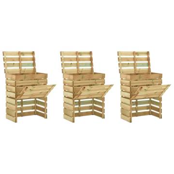 Slatted Garden Composter 3pcs 80x50x100 cm Impregnated Pinewood