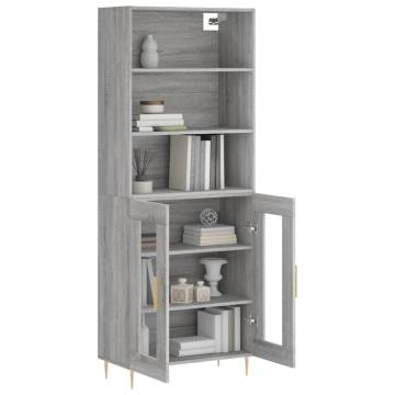 Highboard Grey Sonoma 69.5x34x180 cm Engineered Wood