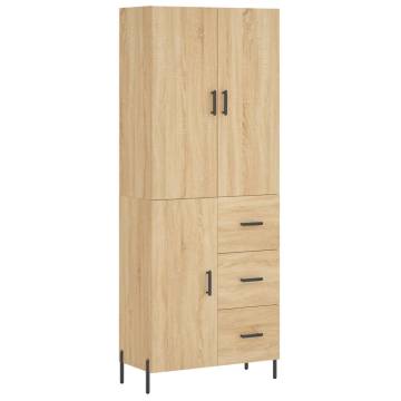 Highboard Sonoma Oak 69.5x34x180 cm Engineered Wood