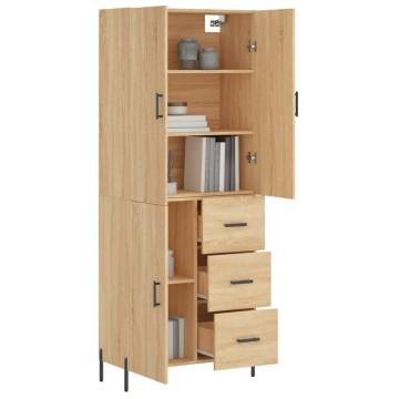 Highboard Sonoma Oak 69.5x34x180 cm Engineered Wood