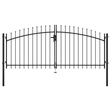 Double Door Fence Gate with Spear Top 300x150 cm