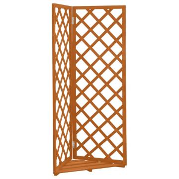 Corner Trellis Planter Orange 50x50x145 cm Solid Firwood