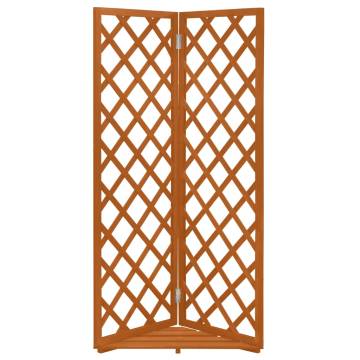 Corner Trellis Planter Orange 50x50x145 cm Solid Firwood