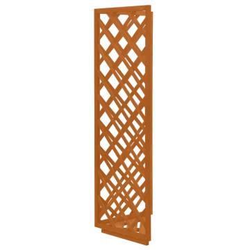 Corner Trellis Planter Orange 50x50x145 cm Solid Firwood