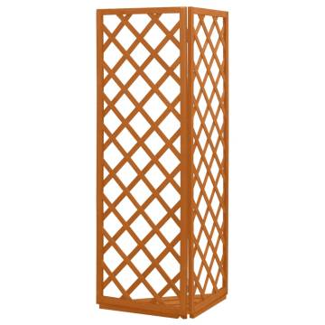 Corner Trellis Planter Orange 50x50x145 cm Solid Firwood