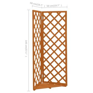 Corner Trellis Planter Orange 50x50x145 cm Solid Firwood