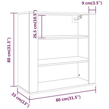 Wall Cabinet High Gloss White 80x33x80 cm Engineered Wood